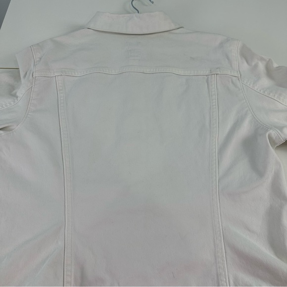 Gap White Jean Jacket Size XL; Silver Buttons and Snaps - Picture 8 of 14